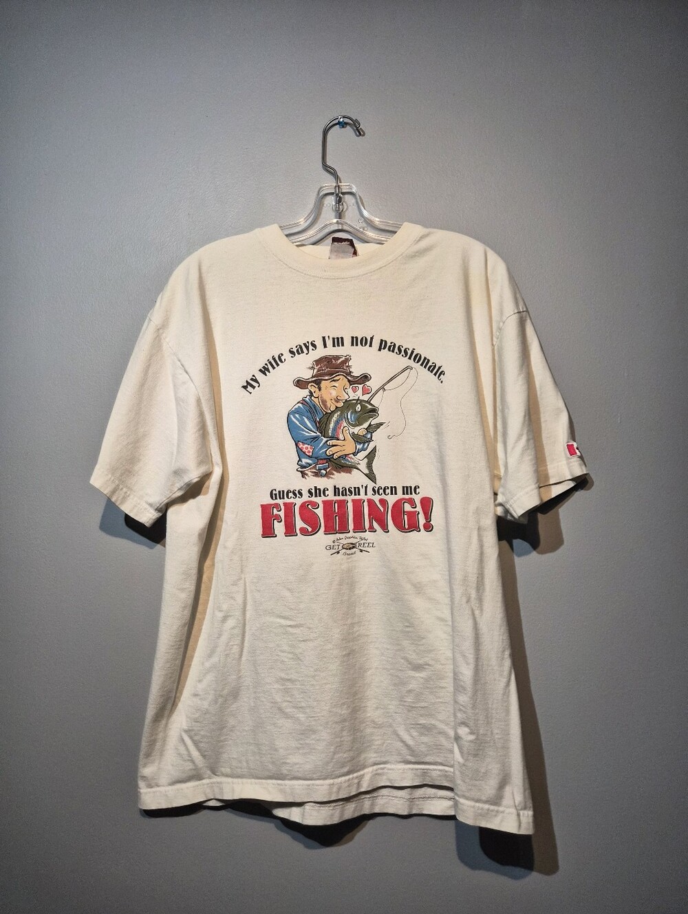 Vintage Get Reel Fishing Graphic T-Shirt | Size XL